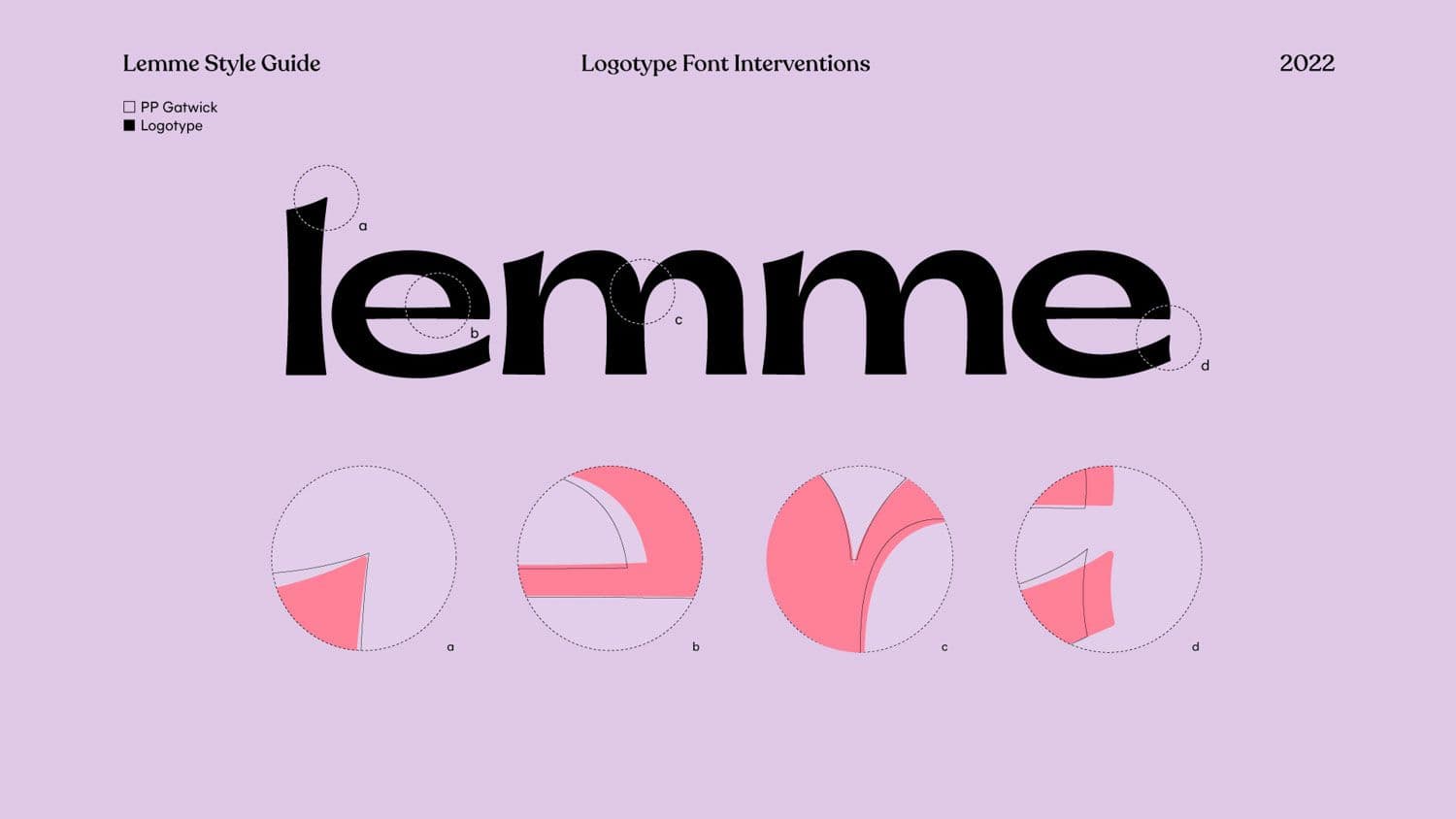 Style guide title page reading "Lemme Style Guide" with the lemme wordmark and coral abstract shapes below.
