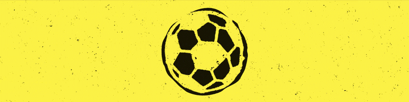 Animated yellow-and-black banner reading "LET'S GO" with a soccer ball graphic between the words.